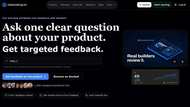 vibecodinglist website