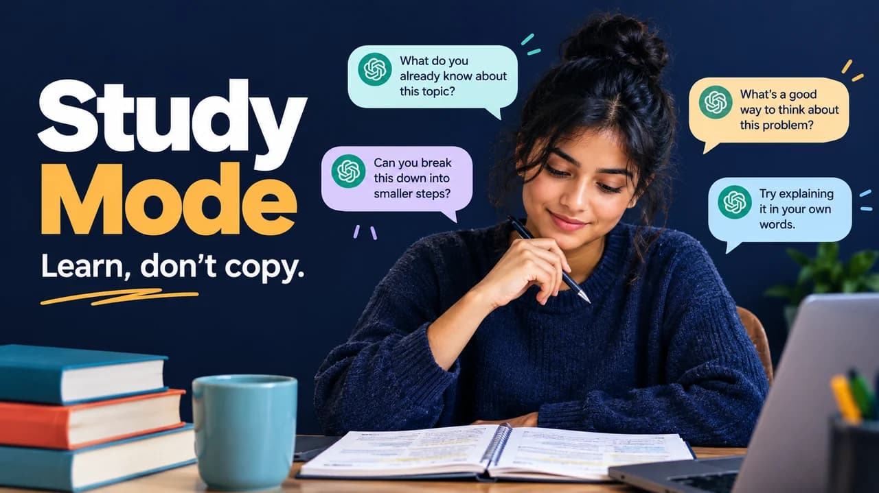 Featured image for ChatGPT Study Mode: Learn Faster Without Copying Answers (Prompts Kids & Students Can Use)