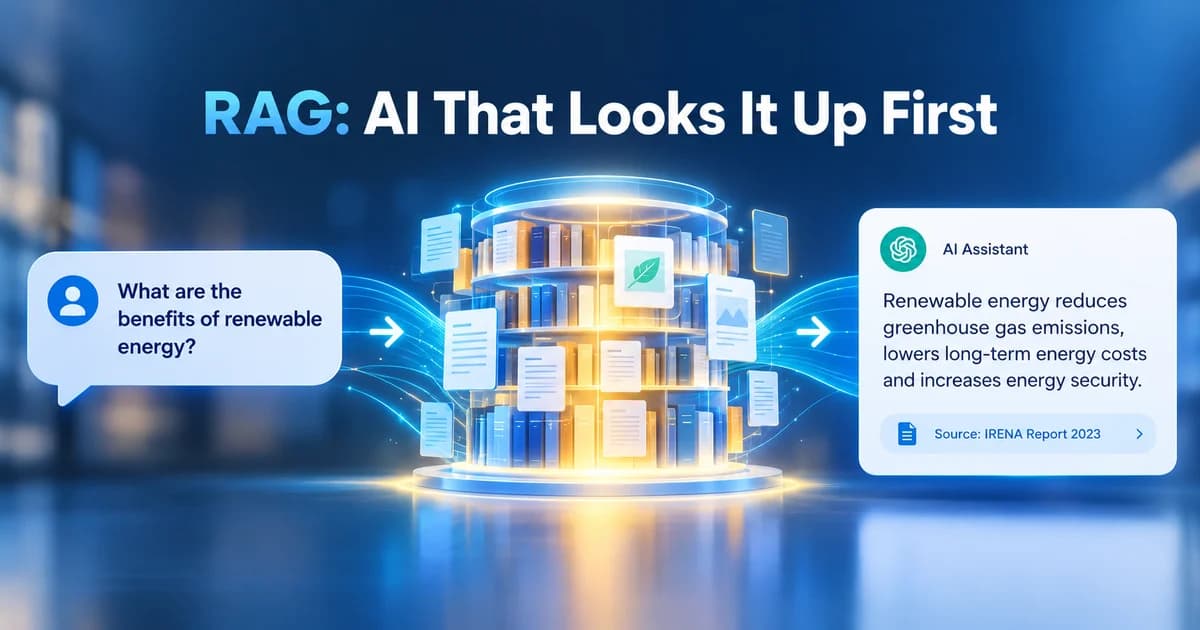 Featured image for What Is RAG? Retrieval-Augmented Generation Explained in Plain English